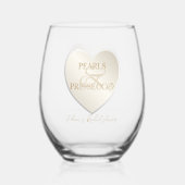 Hart Ampersand Parels Prosecco Chic Bruidsmeisje F Wijnglas Zonder Voet (Achterkant)