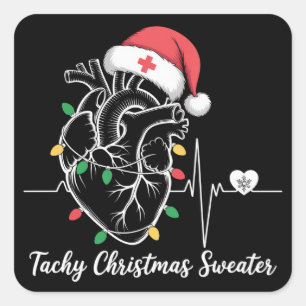Hart Anatomie Kerst Verpleegster Cardiale Tachy Ke Vierkante Sticker