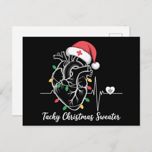 Hart Anatomie Kerst Verpleegster Hart Tachy Xmas Feestdagenkaart (Voorkant / Achterkant)