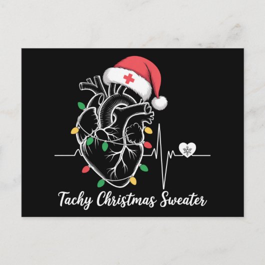 Hart Anatomie Kerst Verpleegster Hart Tachy Xmas Feestdagenkaart (Voorkant)