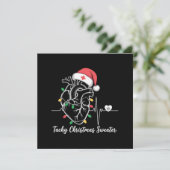 Hart Anatomie Kerst Verpleegster Hart Tachy Xmas Feestdagenkaart (Staand voorkant)