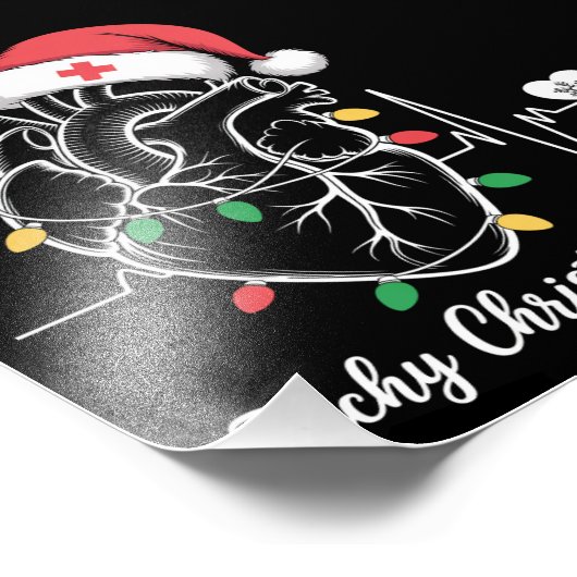Hart Anatomie Kerst Verpleegster Hart Tachy Xmas Foto Afdruk (Hoek)