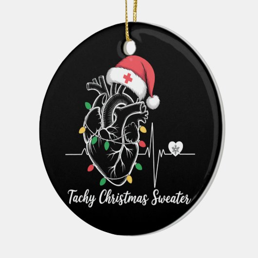 Hart Anatomie Kerst Verpleegster Hart Tachy Xmas Keramisch Ornament (Links)