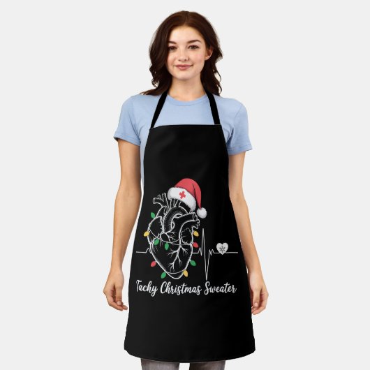 Hart Anatomie Kerst Verpleegster Hart Tachy Xmas Schort (Gedragen)