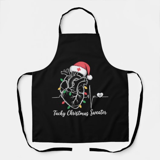 Hart Anatomie Kerst Verpleegster Hart Tachy Xmas Schort (Voorkant)