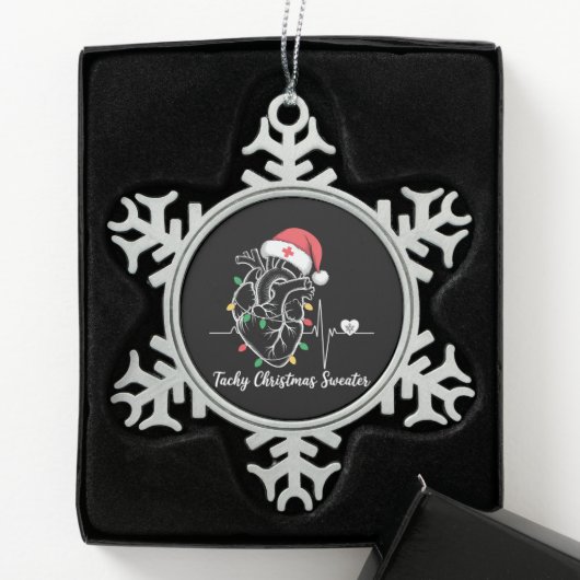 Hart Anatomie Kerst Verpleegster Hart Tachy Xmas Tin Sneeuwvlok Ornament (Kistje)
