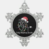 Hart Anatomie Kerst Verpleegster Hart Tachy Xmas Tin Sneeuwvlok Ornament (Voorkant)