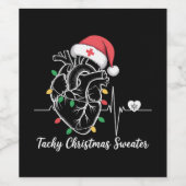 Hart Anatomie Kerst Verpleegster Hart Tachy Xmas Wijn Etiket (Enkel label)