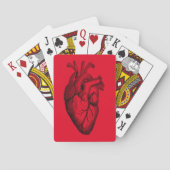 Hart Anatomie Science Red Background Pokerkaarten (Achterkant)