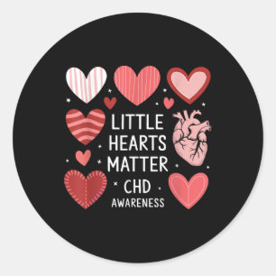 Hart Anatomie Valentijn Little Heart CHD Bewustzij Ronde Sticker