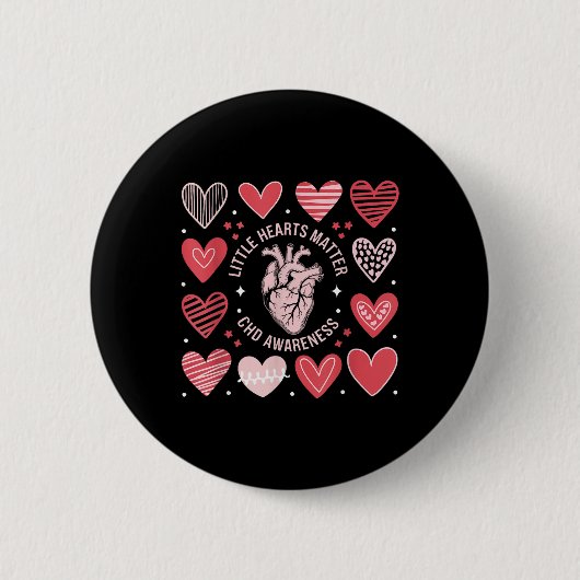 Hart Anatomie Valentijn Little Heart CHD Ronde Button 5,7 Cm (Voorkant)