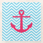 Hart Anchor Glazen Onderzetter (Voorkant)