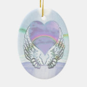 Hart, Angel Wings en Ocean Keramisch Ornament (Achterkant)