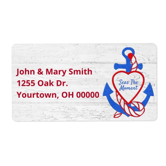 Hart Anker op gewitgewassen hout Etiket (Voorkant)