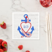 Hart Anker op gewitgewassen hout Servet (Insitu)