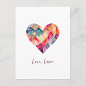 Hart ansichtkaart voor een lieve Valentijn Briefkaart (Voorkant)