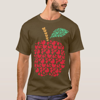 Hart Apple Teacher Valentijnsdag Gift T-shirt
