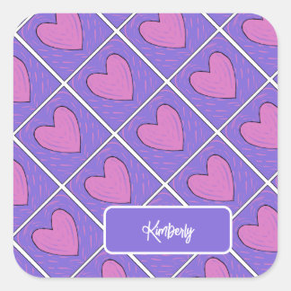Hart Appliqué Quilt Patroon  Vierkante Sticker