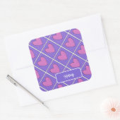 Hart Appliqué Quilt Patroon Vierkante Sticker (Envelop)