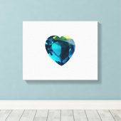 Hart Aquamarijn Canvas Afdruk (Insitu (Houten vloer))