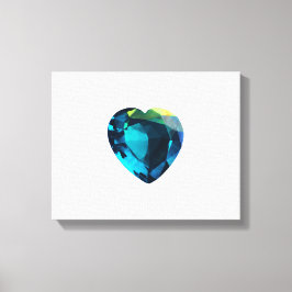 Hart Aquamarijn Canvas Afdruk