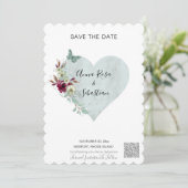 *~* Hart AR6 QR WEDDING Butterfly BEWAREN de DATUM Kaart (Staand voorkant)