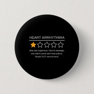 Hart aritmie Bewustzijn Eén ster Waardering Overle Ronde Button 5,7 Cm