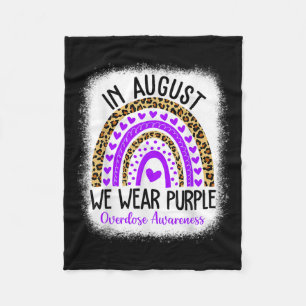 Hart Augustus We Draag Paarse Overdosis Awareness Fleece Deken