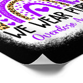 Hart Augustus We Draag Paarse Overdosis Awareness Poster (Hoek)