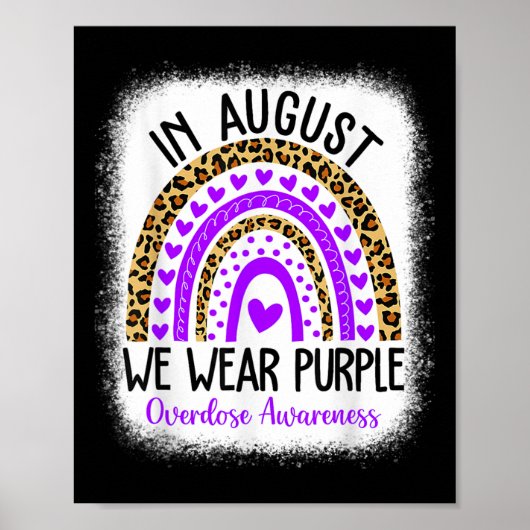 Hart Augustus We Draag Paarse Overdosis Awareness Poster (Voorkant)