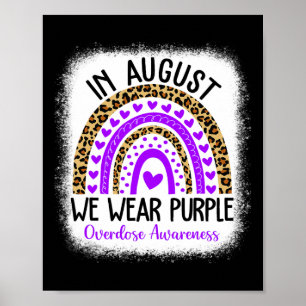 Hart Augustus We Draag Paarse Overdosis Awareness Poster