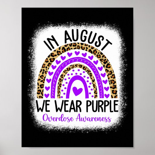 Hart Augustus We Draag Paarse Overdosis Awareness Poster (Voorkant)