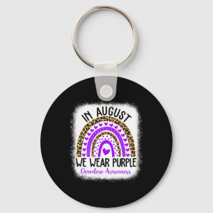 Hart Augustus We Draag Paarse Overdosis Awareness Sleutelhanger
