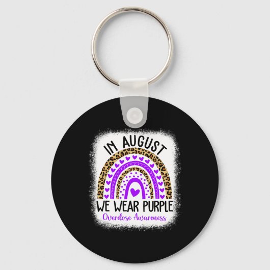 Hart Augustus We Draag Paarse Overdosis Awareness Sleutelhanger (Voorkant)