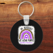 Hart Augustus We Draag Paarse Overdosis Awareness Sleutelhanger (Voorkant)