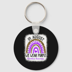 Hart Augustus We Draag Paarse Overdosis Awareness Sleutelhanger