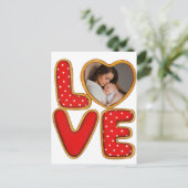 Hart Baby Foto Geboorte Aankondiging Keepsake LOVE Briefkaart (Staand voorkant)