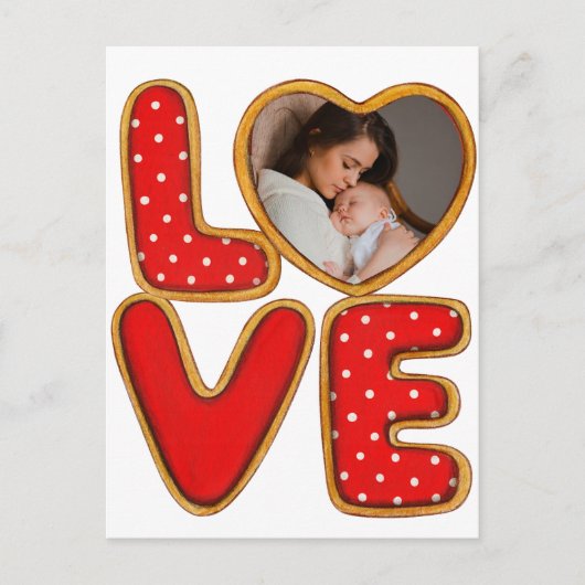 Hart Baby Foto Geboorte Aankondiging Keepsake LOVE Briefkaart (Voorkant)