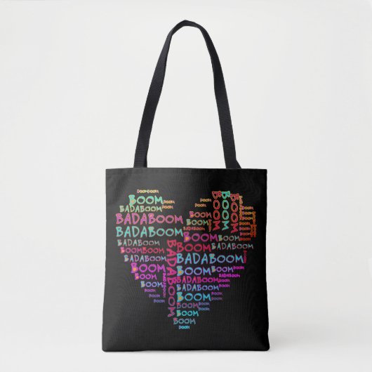 Hart Badaboom + je backgr. &Ideeën Tote Bag (Voorkant)