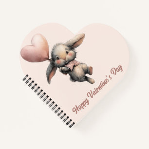 Hart Ballon Konijn voor Valentijnsdag Notitieboek