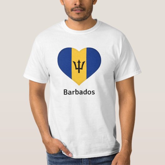 Hart - Barbados-vlag T-shirt (Voorkant)