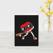 Hart Baseball Valentijnsdag Fun Boys Meisjes Kinde Kaart (Gele Bloem)