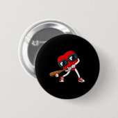 Hart Baseball Valentijnsdag Fun Boys Meisjes Kinde Ronde Button 5,7 Cm (Voorkant /achterkant)