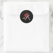Hart Baseball Valentijnsdag Fun Boys Meisjes Kinde Ronde Sticker (Tas)