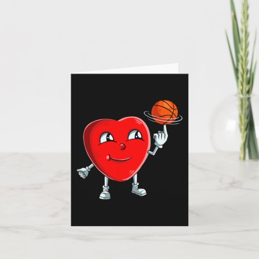 Hart Basketball Player Valentijnsdag Cute Sports Kaart (Voorkant)