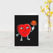 Hart Basketball Player Valentijnsdag Cute Sports Kaart (Gele Bloem)