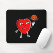 Hart Basketball Player Valentijnsdag Cute Sports Muismat (Met muis)