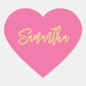 HART BAT MITZVAH modern  roze gouden script Hart Sticker (Voorkant)