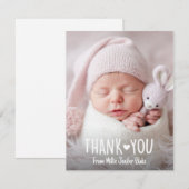 Hart bedankkaart, baby foto bedankkaart kaart (Voorkant / Achterkant)