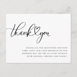 Hart bedankpas, bruiloft bedankpas briefkaart